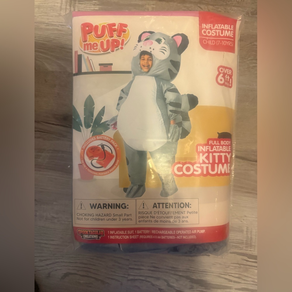 PUFF ME UP Kitty INFLATABLE HALLOWEEN COSTUME Child 7-10 Yrs